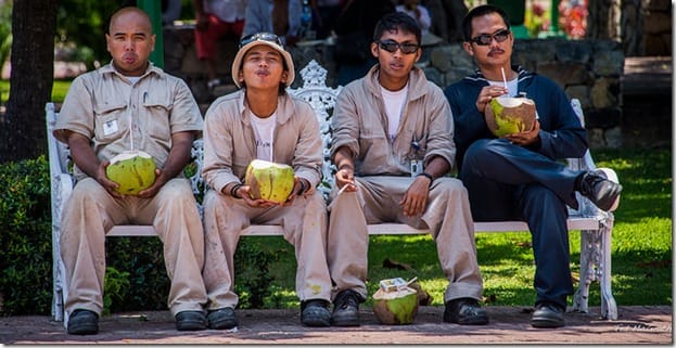 MenOnBench Men on Beach without API Keys