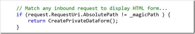 Request RequestUri Create Private Data Form