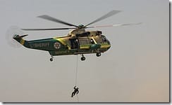 This is the LA County Sheriff Department's Rescue 5 helicopter. The first time I saw it was at the air show but ever since then, I see it all the time on the local news. At the air show the crew performed a mock rescue by lowering a rescuer down to the ground and then lifting someone up into the helicopter. It was pretty impressive! ABOUT THE SERIES In 2008 I went to the American Heroes Air Show with my friend Ryan. The air show exhibits helicopters from law enforcement, fire departments, search and rescue, and other government agencies. Helicopter
