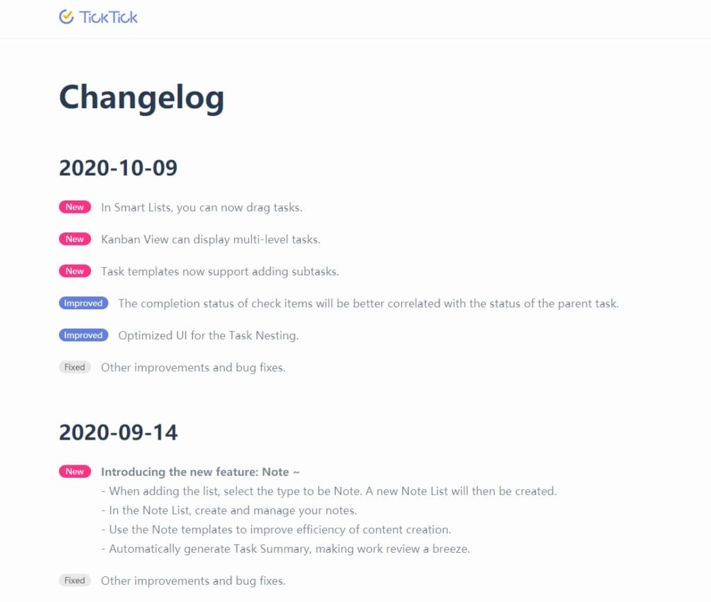 Changelog